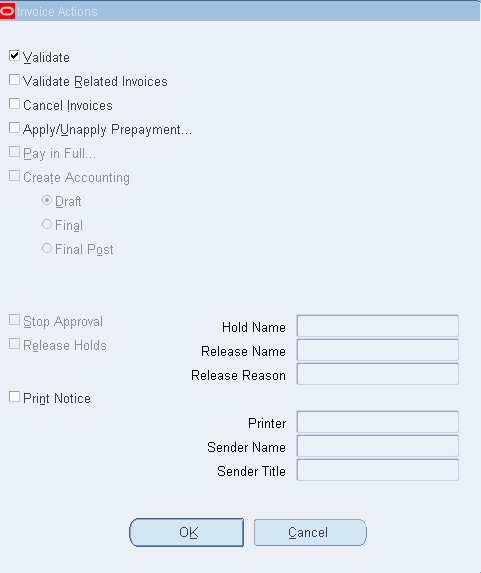 Invoice Actions