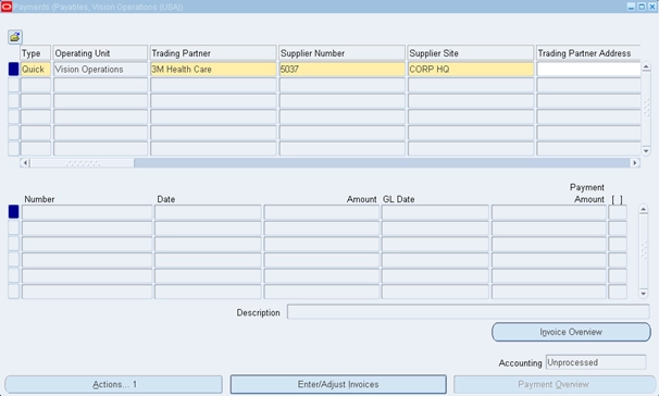 Payment Vision Operations