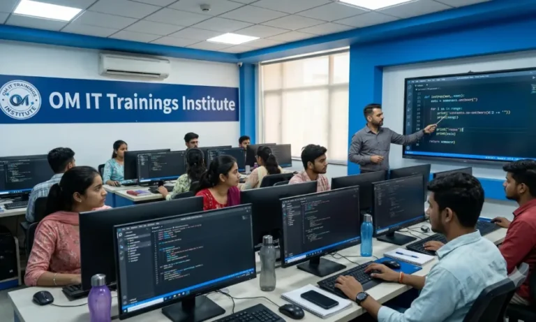 students working on IT project